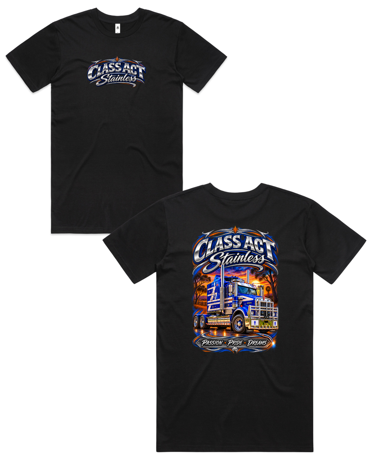 Class Act Stainless Steel | Blue | Unisex T shirt