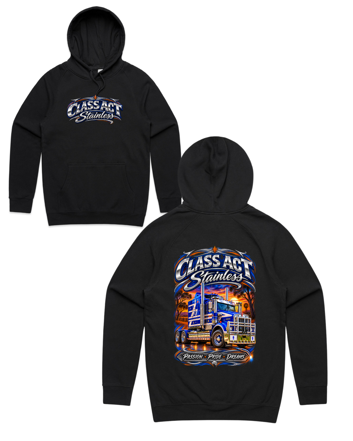 Class Act Stainless Steel | Blue | Unisex Hoodie