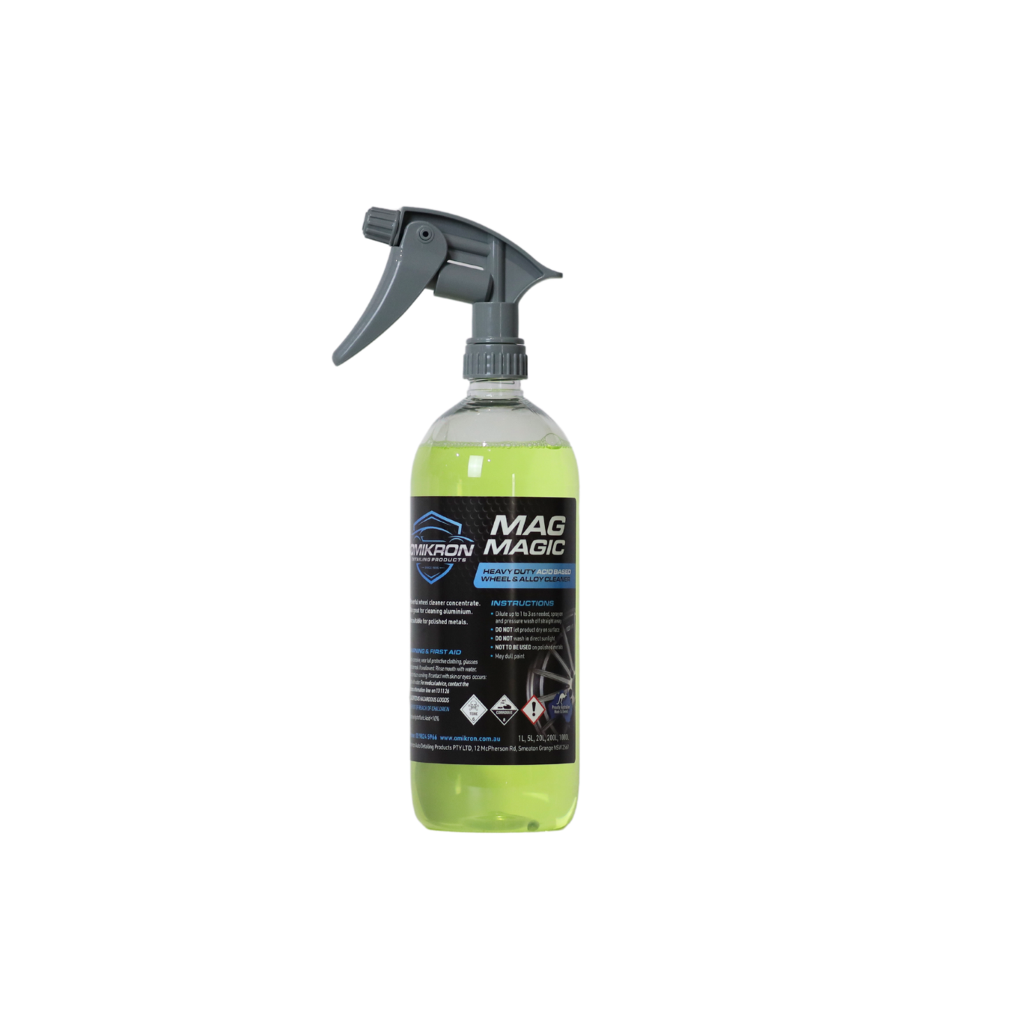 OMIKRON Mag Magic Heavy Duty Acid Based Wheel & Alloy Cleaner 1 Ltr